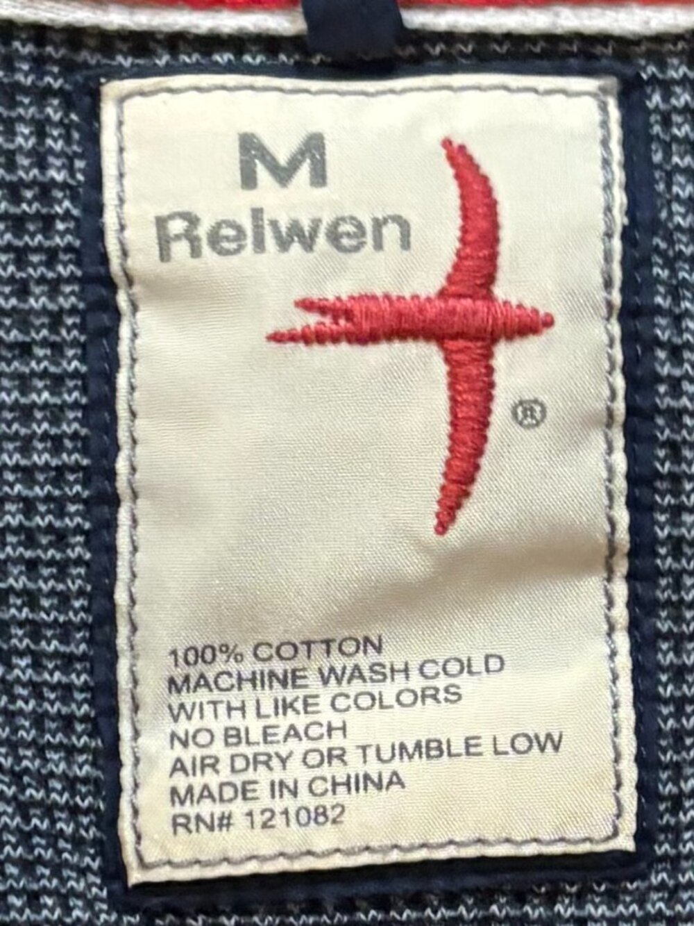 Relwen Long Sleeve Vintage Pique Polo M - Picture 2 of 2
